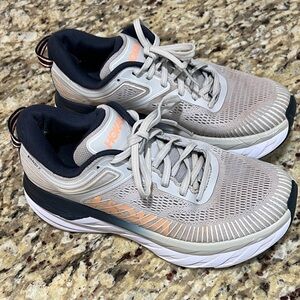 Hoka Gray and Blue  Athletic Shoes
